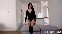 Fit18 – Fit Russian Teen Sasha Rose Looks Great In Bodysuit Fucking